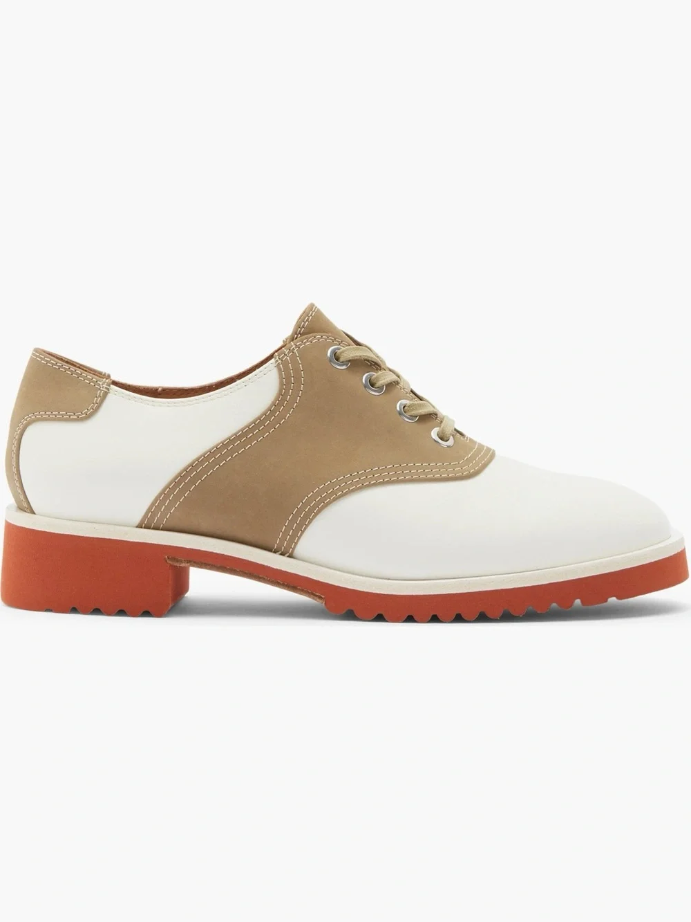 Labucq Italian Leather Two Tone Saddle Shoes Size 38 NWOB